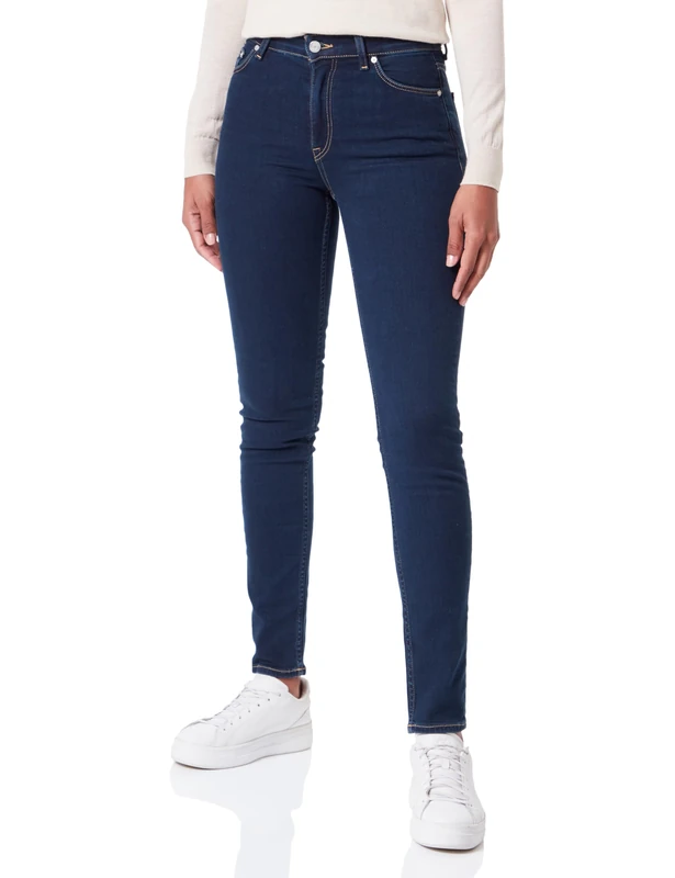 GANT Women's Slim Super Stretch Jeans, Dark Blue Broken in, 25W / 32L - Image 1