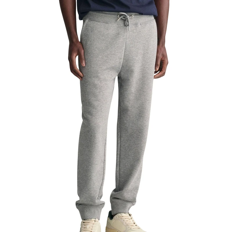 GANT Men's Reg Shield Sweatpants Logo Sweatpants, Grey Melange, M