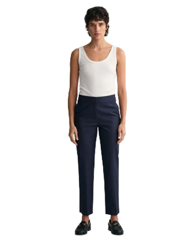 GANT Women's D1. Slim Cigarette Slack Classic Trousers, Evening Blue, Standard, Evening Blue, 34 W