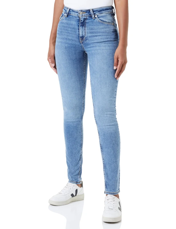 GANT Women's Slim Super Stretch Jeans Slim Fit, Mid Blue Broken in, 25W x 32L