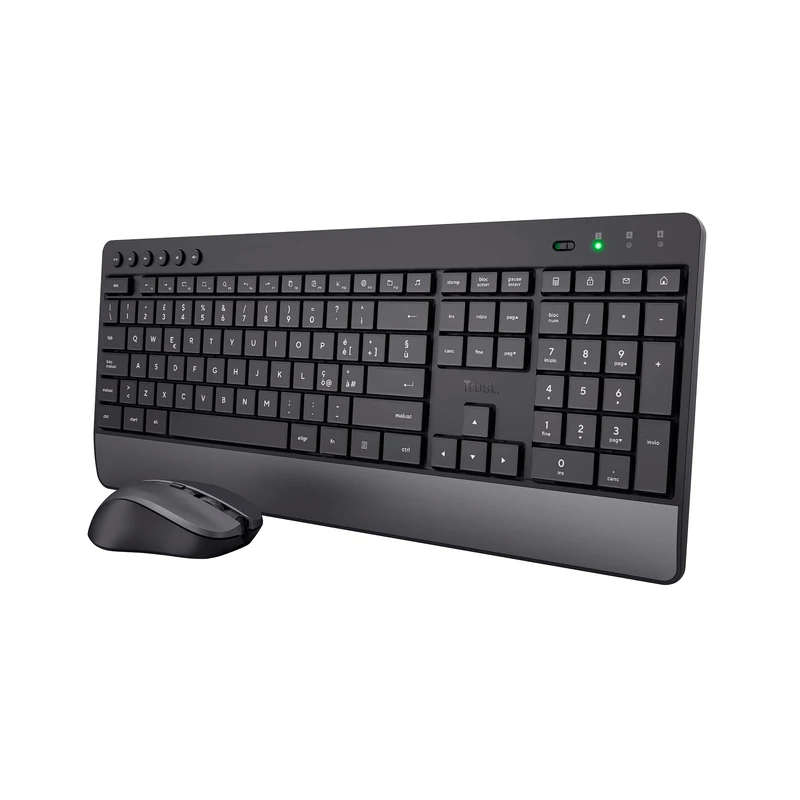 Trust Trezo Wireless Keyboard and Mouse, Italian QWERTY Layout, Sustainable Design, Quiet and Ergonomic Combo, Battery Life 48 Months, 2.4 GHz, USB Receiver, Liquid Resistance, PC, Laptop - Image 1