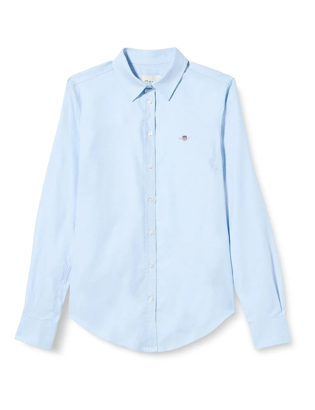 GANT Women's Slim Stretch Oxford Shirt Classic Shirt, Light Blue, Standard, Light Blue, 20