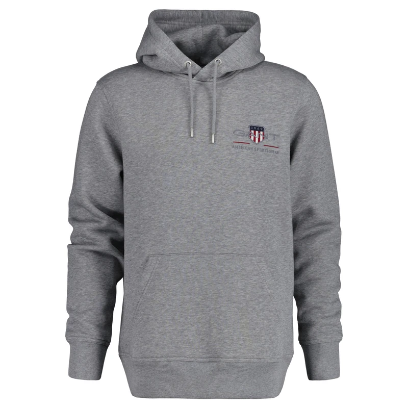 GANT Men's Reg Shield Hoodie, grey melange, XXS