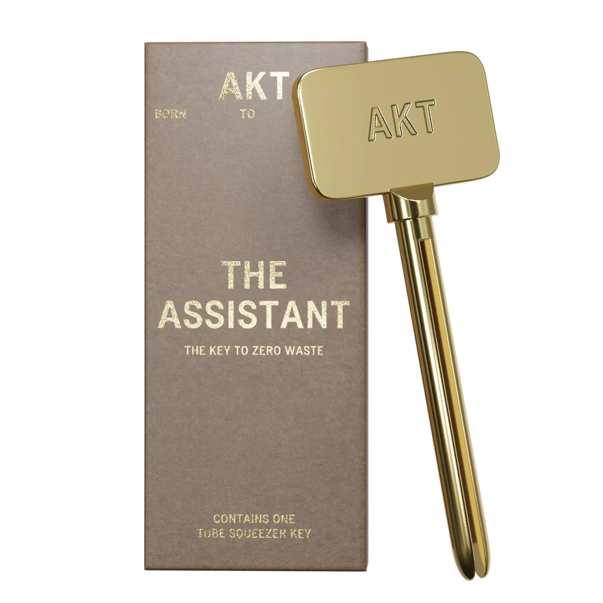 AKT, THE ASSISTANT. Tube squeezer key — The key to ZERO WASTE. 100% PLASTIC FREE & RECYCLABLE — Squeeze out every last drop of your NATURAL DEODORANT BALM from AKT LONDON