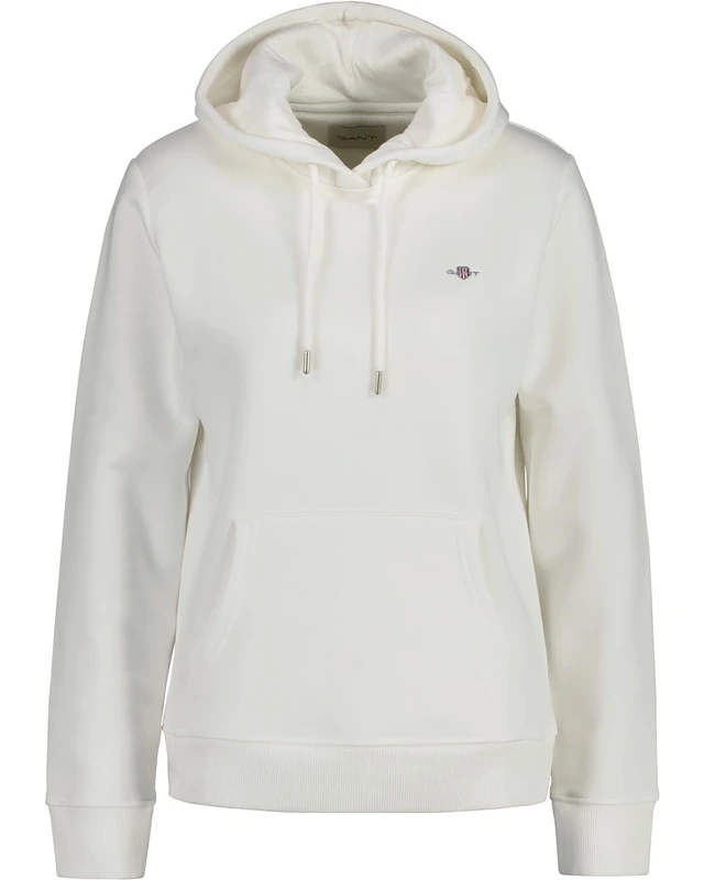 GANT Women's REL Shield Hoodie, Eggshell, S
