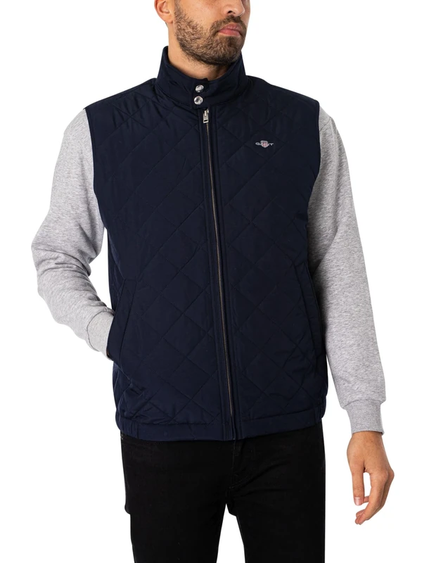 GANT Mens Windcheater Vest Evening Blue Evening M