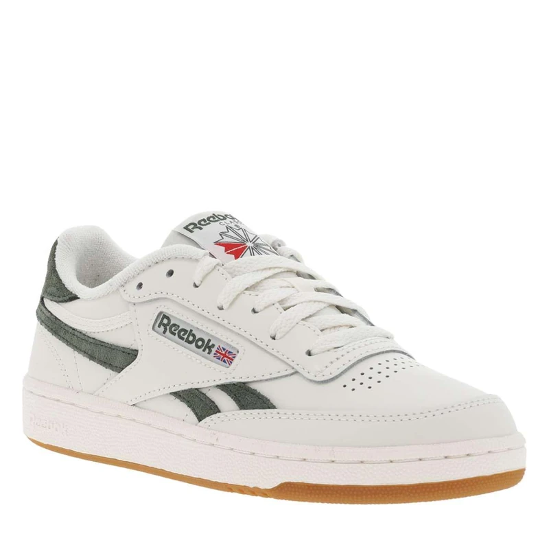 Reebok Women Club C Revenge Sneaker, Chalk/Varsity Green F23/Stucco, 5