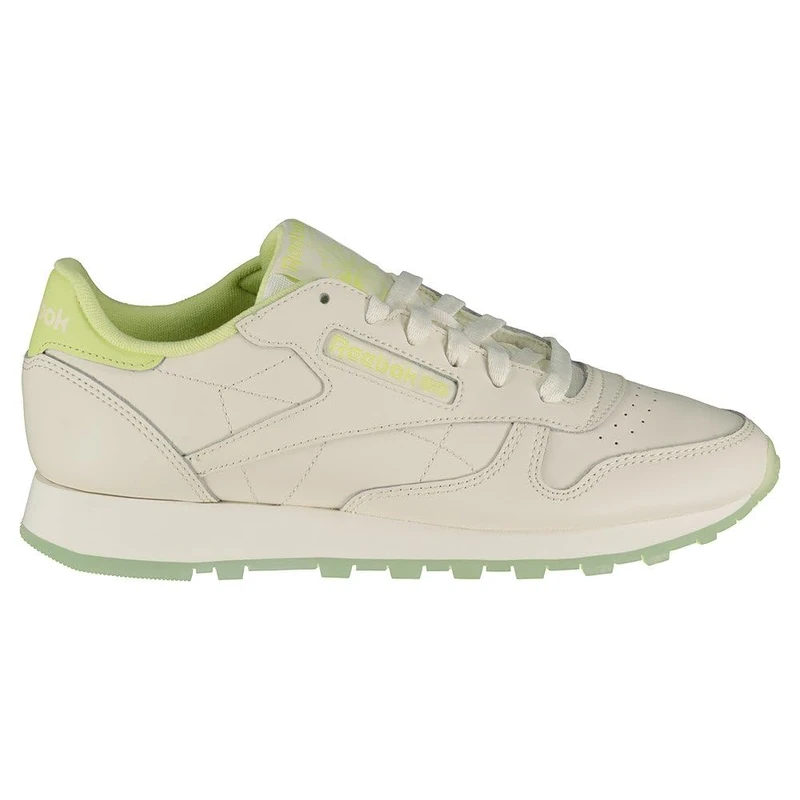 Reebok Women Classic Leather Sneaker, Chalk/Chalk/Citrus Glow, 3