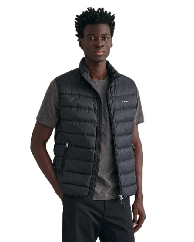 GANT Men's Light Down Vest, Black, 3XL