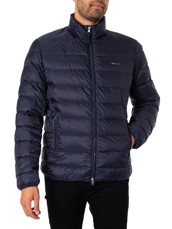 GANT Men's Light Down Jacket, Black, XL