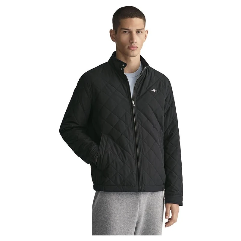 GANT Men's 7006340-5-XXL Quilted Windcheater, Black, XXL