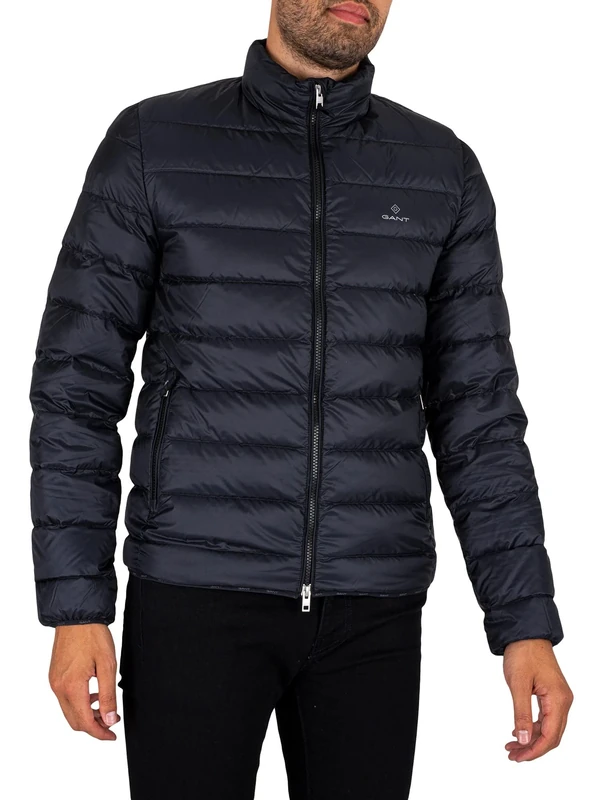 GANT Men's Light Down Jacket, Black, XXL