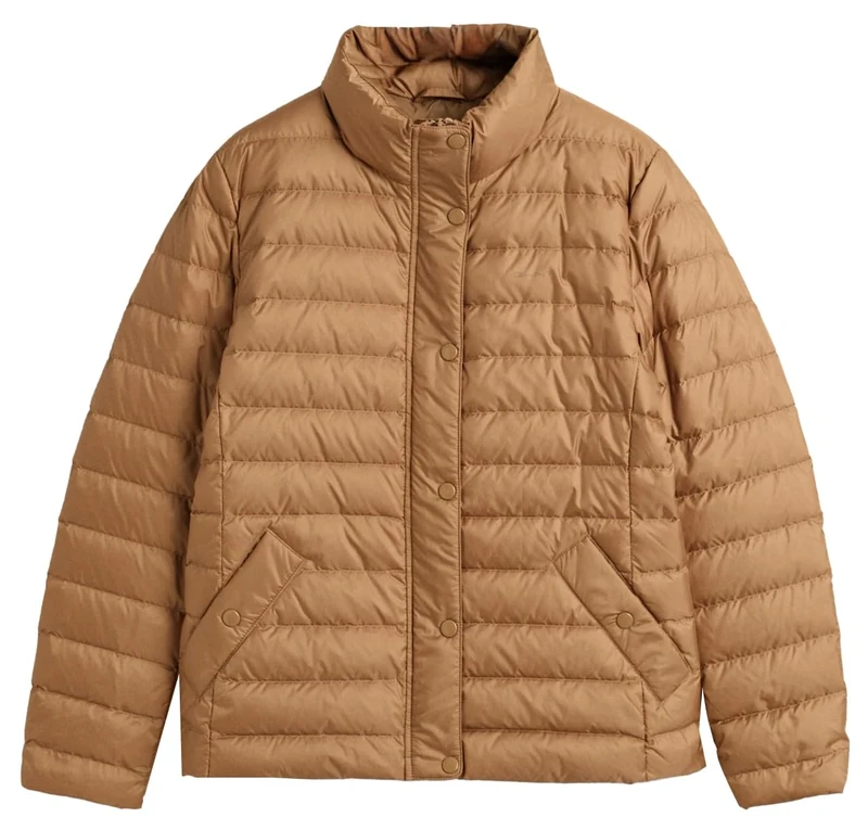 GANT Women's Light Down Jacket, Warm Khaki, S