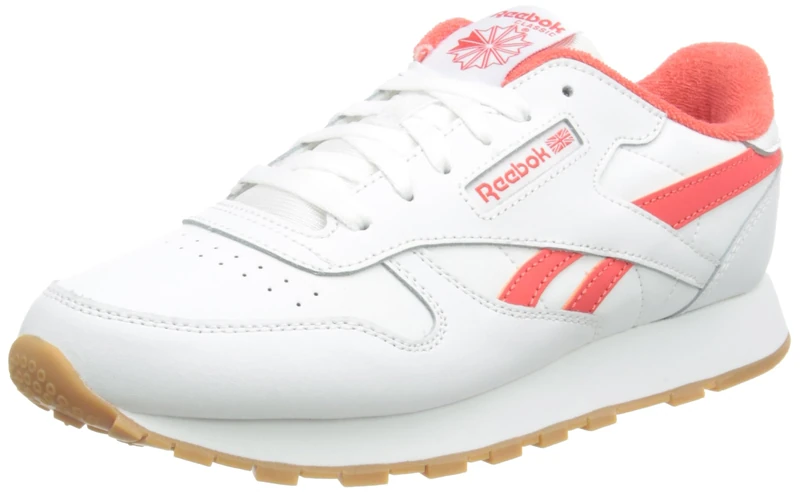 Reebok Men Classic Leather Sneaker, FTWR White/Cherry/Reebok Lee 7, 5.5