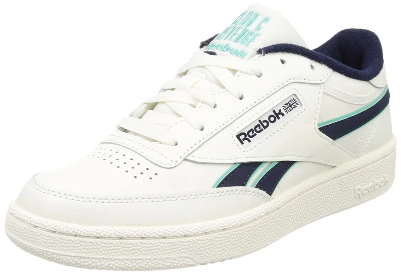 Reebok Men Club C Revenge Sneaker, Chalk/Vector Navy/Cyber Mint F23, 3