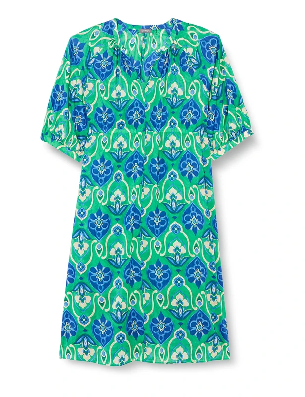 Samoon Women's 280021-21072 Dress, New Green Patterned, 44, New Green Patterned, 18