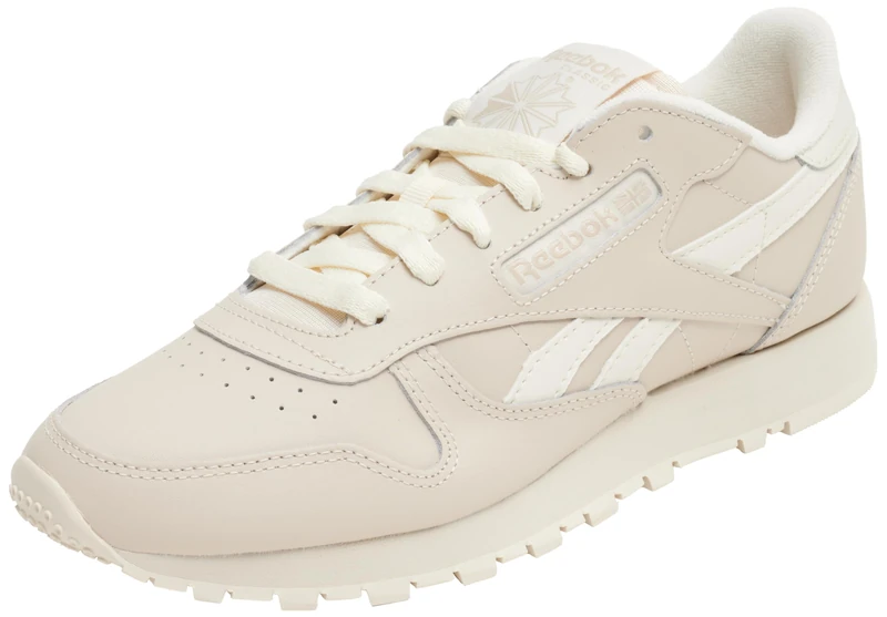 Reebok Women Classic Leather Sneaker, Stucco/Vintage Chalk S23-R/Paperwhite, 3