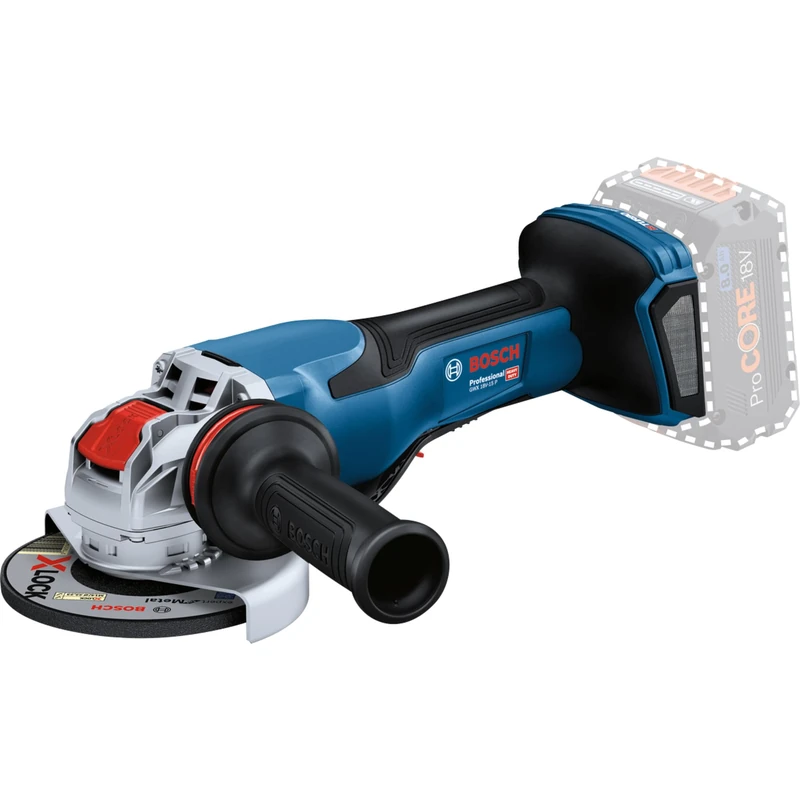 Bosch Professional 18V System BITURBO Cordless Angle Grinder GWX 18V-15 P with X-Lock (Power 1500 W, incl. Vibration Control aux. Handle, prot. Guard, Cut-Off prot. Guard, Without Battery/Charger)