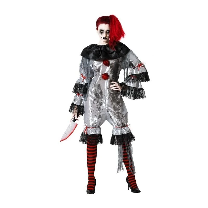 ATOSA Clown Costume Grey Adult Woman XS