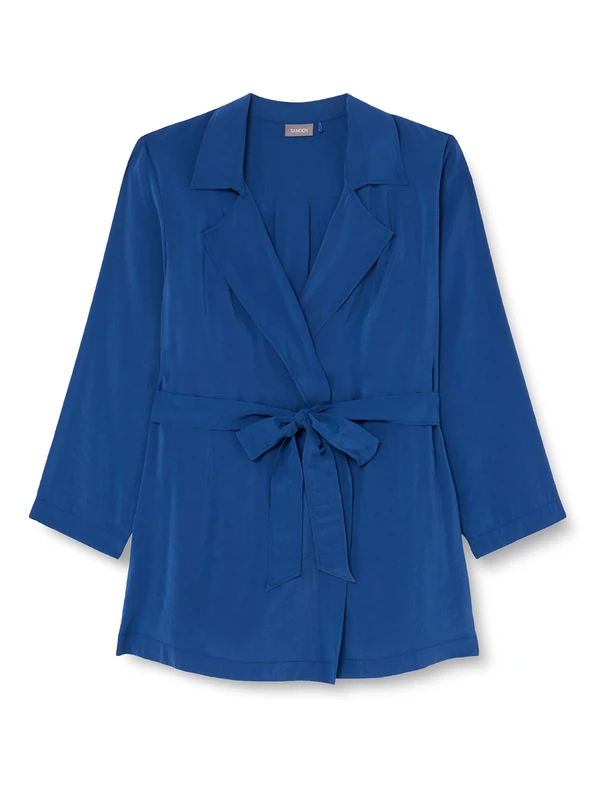 Samoon Women's Denim Jacket + Fabric Denim Jacket, Cobalt Blue, 20