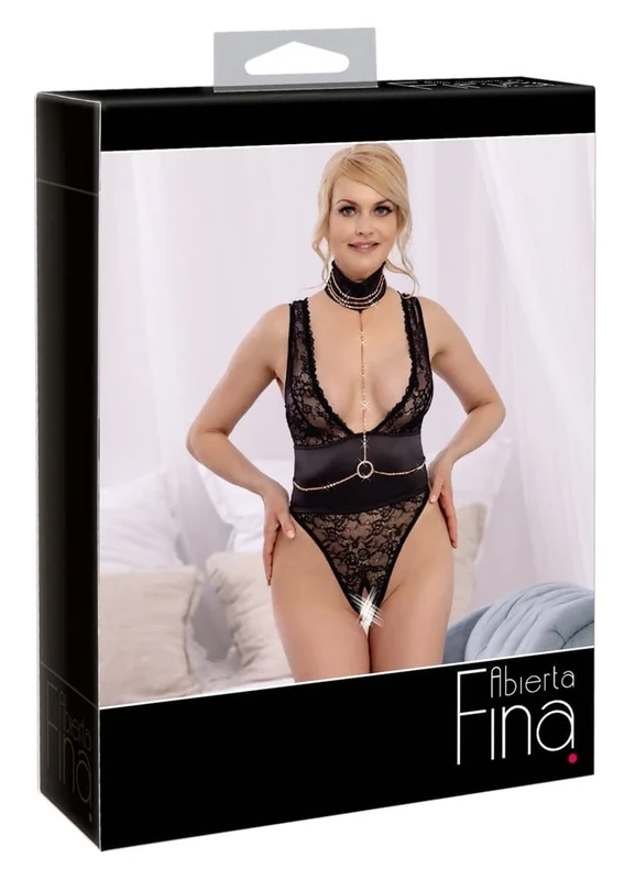 Abierta Fina Body Strass M Schwarz