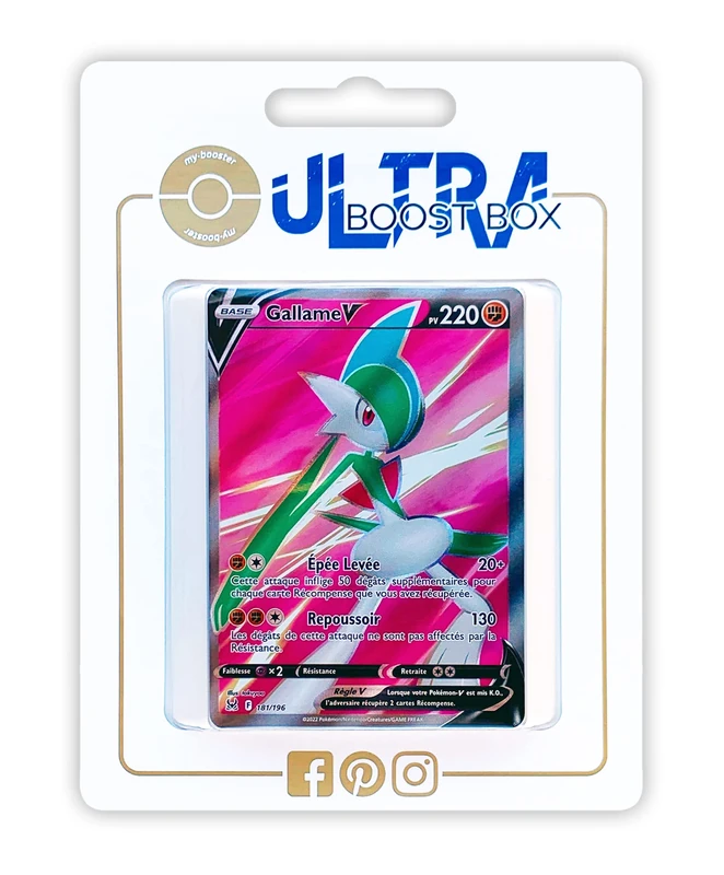 Gallame V (Gallade V) 181/196 Full Art - ULtraboost X Epée et Bouclier 11 Origine Perdue - Box of 10 Pokemon French cards - Image 1