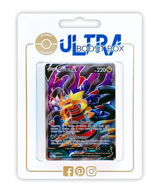 Giratina V 185/196 Full Art - ULtraboost X Epée et Bouclier 11 Origine Perdue - Box of 10 Pokemon French cards - Image 1