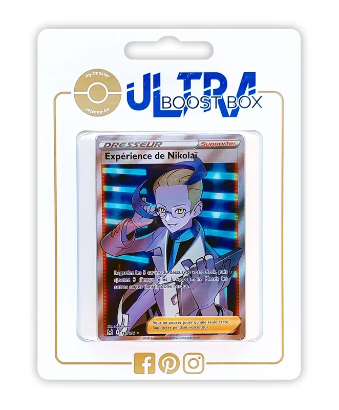 Expérience de Nikolaï (Colress's Experiment) 190/196 Full Art trainer - ULtraboost X Epée et Bouclier 11 Origine Perdue - Box of 10 Pokemon French cards