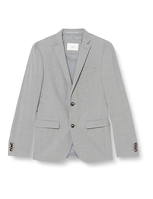 s.Oliver Men's Slim fit Jacket, Grey/Black, 44S