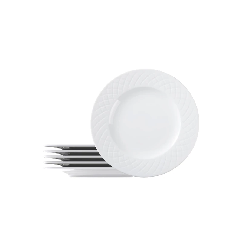Tramontina - Ingrid Ornate Round Dinner Plate Set, 27 cm, 6pcs, Porcelain