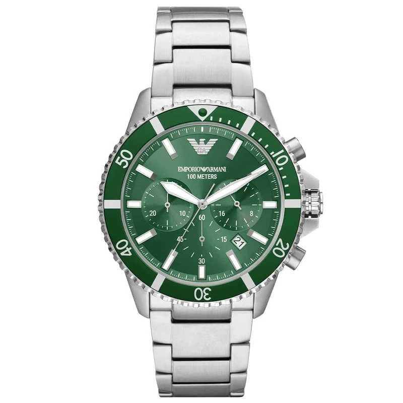 Emporio Armani Watch for Men, Quartz Movement, 43 mm Silver Stainless Steel Case with a Stainless Steel Strap, AR11500 - Image 1