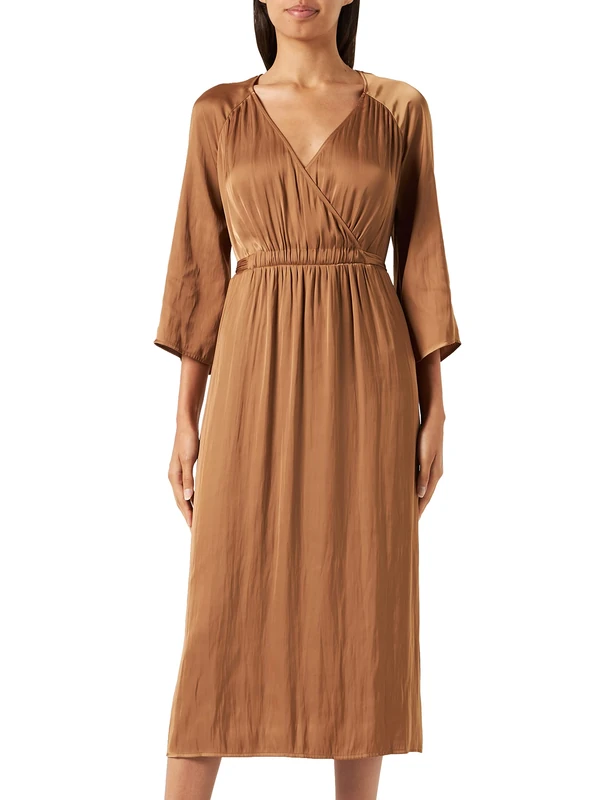 s.Oliver BLACK LABEL Women's Long Dress, Brown, 10, Brown, 10