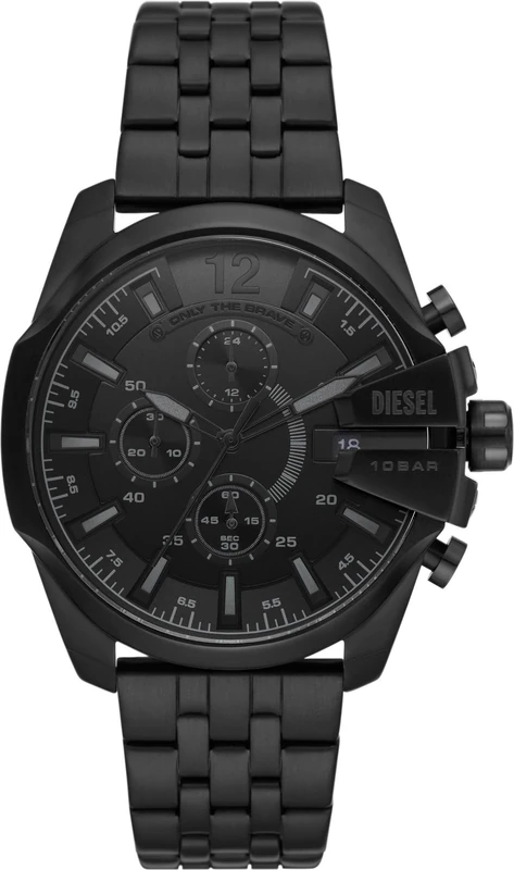 Diesel Watch for Men Baby Chief, Quartz Movement, 48 mm Black Stainless Steel Case with a Stainless Steel Strap, DZ4617