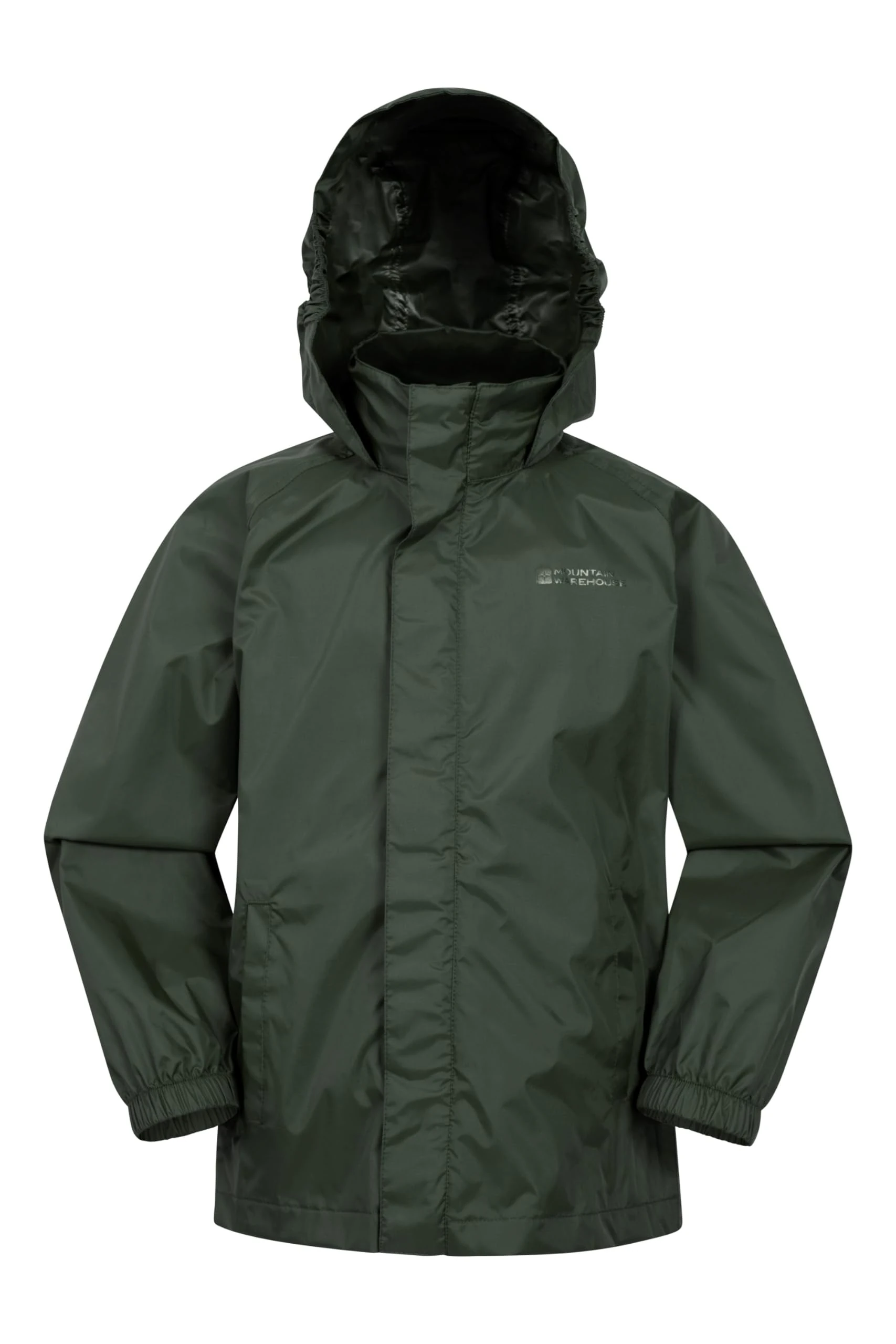 Mountain Warehouse Pakka Kids Waterproof Jacket - Wind Resistant, Lightweight,Breathable Rain Coat for Girls & Boys, Packaway Bag - For Rain, Autumn, Winter Khaki Teen Size 13 Years