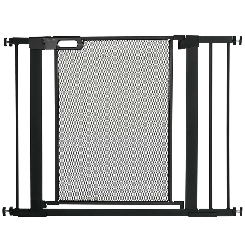 PawHut Pressure Fit Safety Gate Auto Closing Door 75-103 cm Black