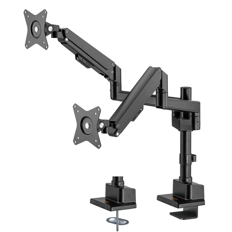 My Wall HL51-2L Monitor Mount for 2 Screens, Monitor Arm, 17-32 Inch, Screen Mount, with Gas Lift, VESA Table Mount, Load up to 7 kg