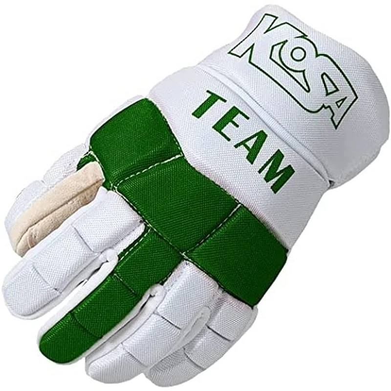 KOSA Team Bandy ice Protective Glove Leather Designed Durable and Flexible, Comfortable Grip Improves Knitting Handling, Fast Movement & Extra Padded Back View for Hand & Wrist Protection (Green) - Image 1