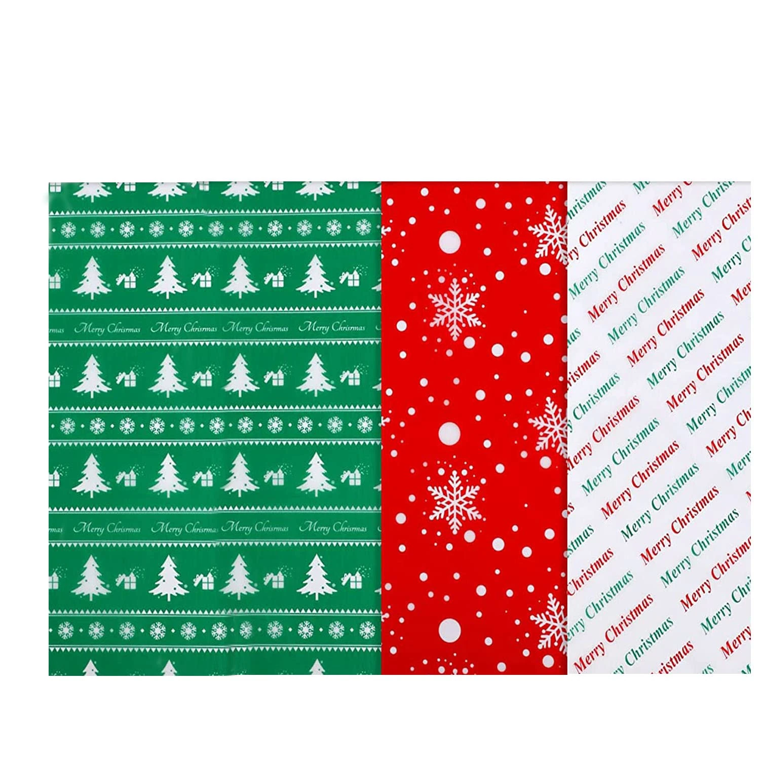 Jwssor Christmas Tissue Paper, 30 Sheets Red, Green, White - 50x35 cm Gift Wrapping Paper for Party Decoration