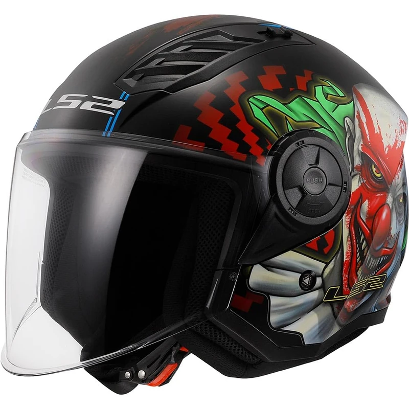 LS2 Motorcycle Helmet - Open Face OF562 Airflow - Happy Dreams (Glow In The Dark) - XL