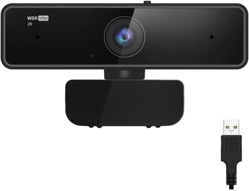 Nuroum V11 Webcam 2K, PC Camera with Microphone Full HD 1080P/60fps, 1440P/30fps