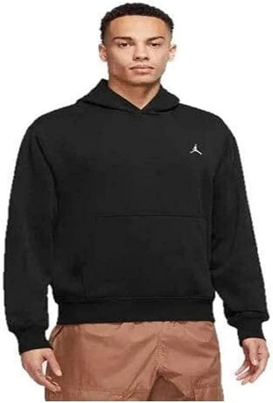 NIKE Men's Ess FLC Hoodie, Black/White, S