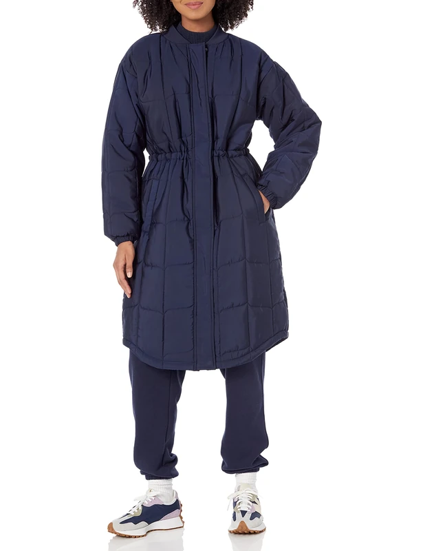 Amazon Essentials Women's Oversized Quilted Coat (Available in Plus Size), Navy, XL