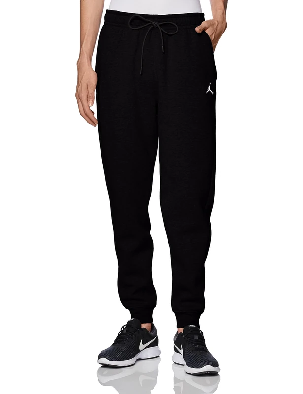 NIKE Men's Ess FLC Tracksuit Bottoms, Black/Black/White, S