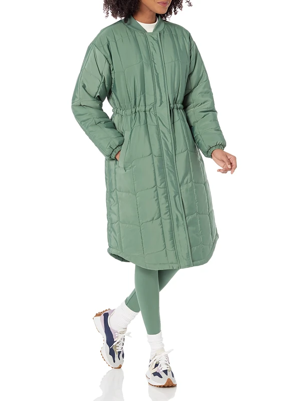 Amazon Essentials Women's Oversized Quilted Coat (Available in Plus Size), Sage Green, 5XL Plus