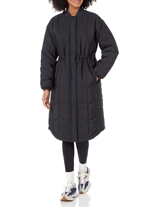 Amazon Essentials Women's Oversized Quilted Coat (Available in Plus Size), Black, XL