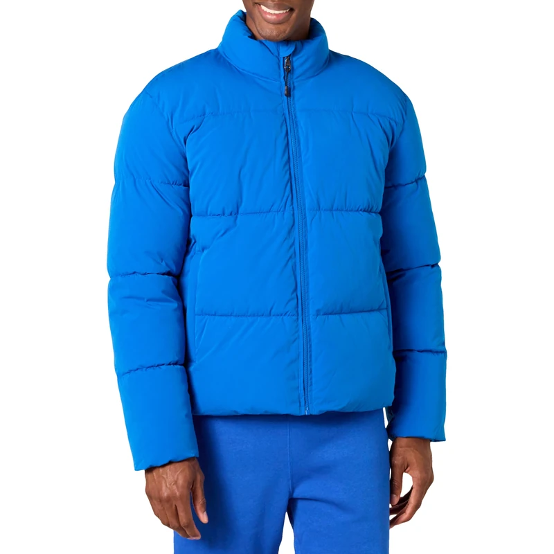 Amazon Essentials Men's Mock Neck Heavyweight Puffer Coat (Available in Big & Tall), Bright Blue, Medium