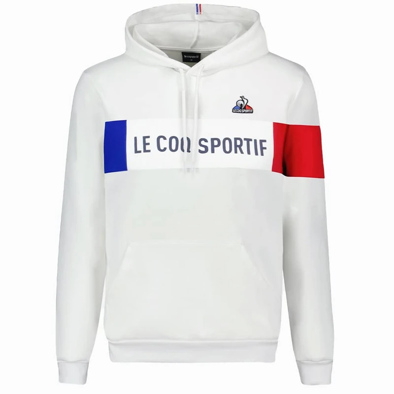 Le Coq Sportif TRI Hoody No.1 M New Optical White Hooded Sweatshirt, XS Unisex, New Optical White, XS