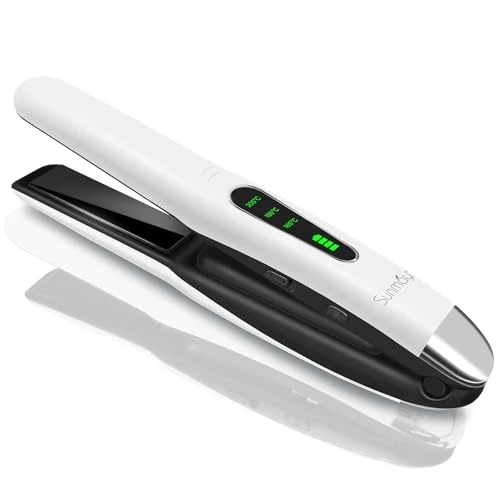 SUNMAY 2 in 1 Cordless Hair Straightener and Curler, Travel Wireless Portable USB Rechargeable Straighteners