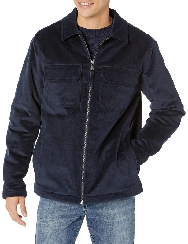 Amazon Essentials Men's Corduroy Work Jacket (Available in Big & Tall), Navy, XXL