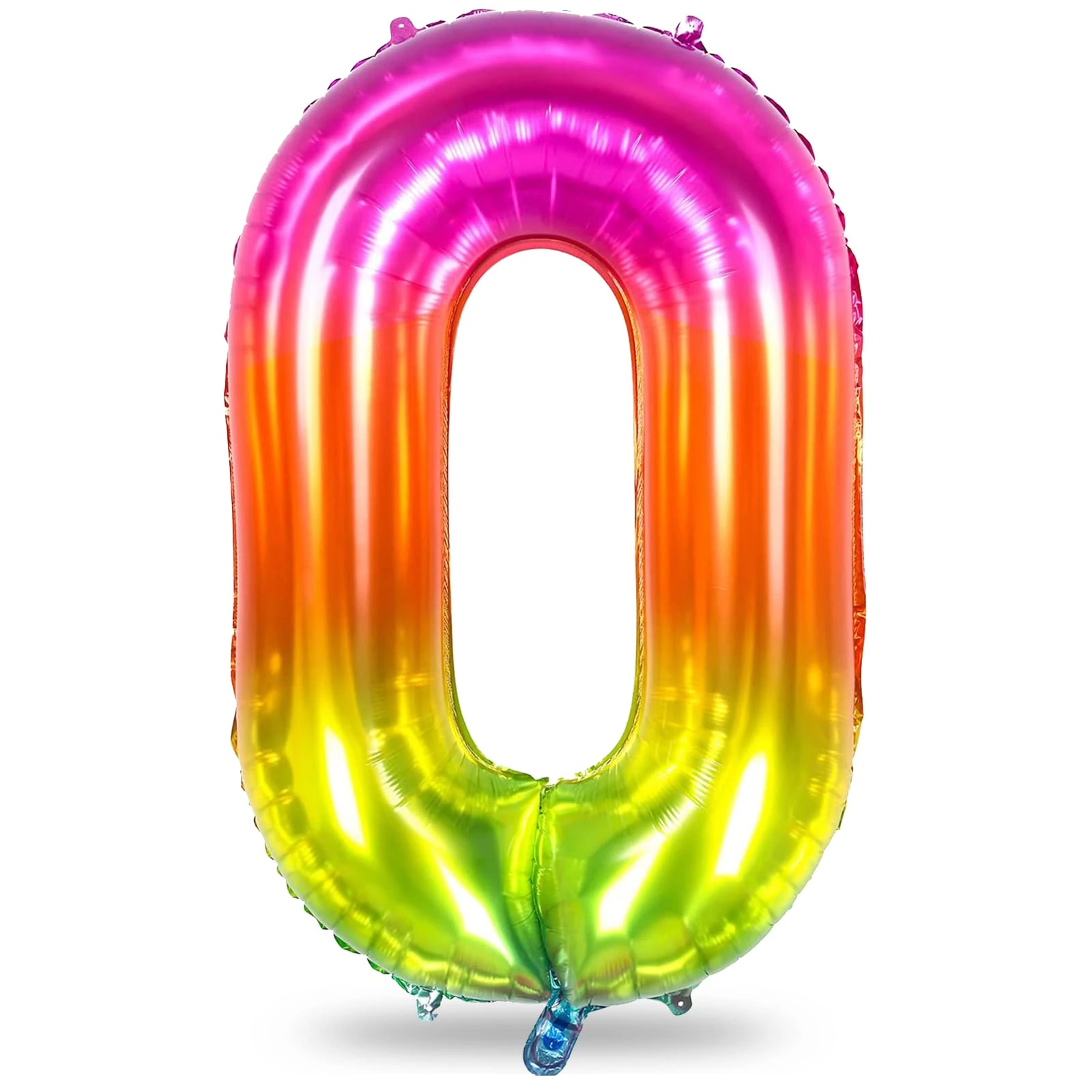 Rainbow Number 0 Balloons, 40 Inch Gradient Birthday Foil Balloon for Boys Girls, Giant Self Inflating Helium Mylar Foil Number Balloons 0-9 for Women Anniversary Carnival Party Decorations Supplies
